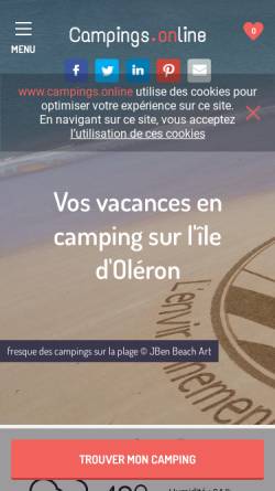 Vorschau der mobilen Webseite www.campings-oleron.com, Camping Ile d’Oléron