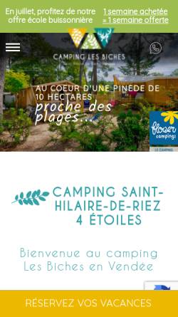 Vorschau der mobilen Webseite www.camping-les-biches.com, Camping Les Biches