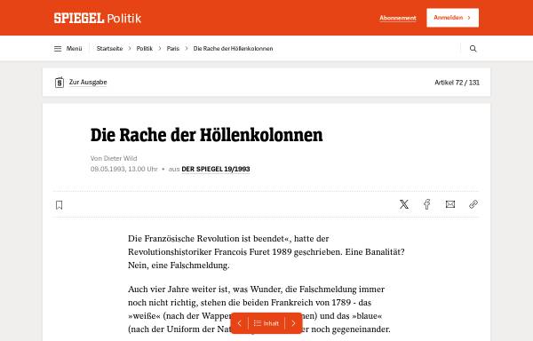 Vorschau von www.spiegel.de, Die Rache der Höllenkolonnen - Der Spiegel 19/1993