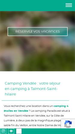 Vorschau der mobilen Webseite www.camping-leparadis85.com, Camping Le Paradis