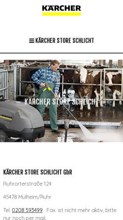 Vorschau der mobilen Webseite www.kaercher-schlicht.de, Firma C. Schlicht