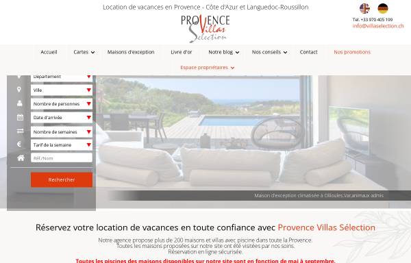 Vorschau von www.provencevillaselection.com, Provence Villas Selection Sarl