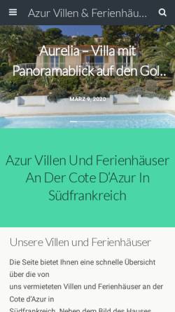 Vorschau der mobilen Webseite www.azur-ferienhaus.de, Azur