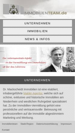 Vorschau der mobilen Webseite immobilienteam.de, Immobilienteam Dr. Dirk Mackscheidt