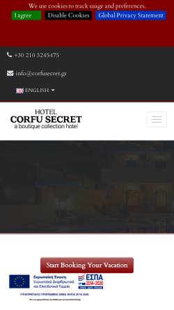 Vorschau der mobilen Webseite www.corfusecret.gr, Korfu Secret
