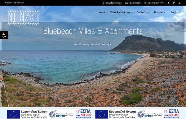 Vorschau von www.bluebeach.eu, Blue Beach Villas & Apartments