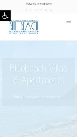 Vorschau der mobilen Webseite www.bluebeach.eu, Blue Beach Villas & Apartments