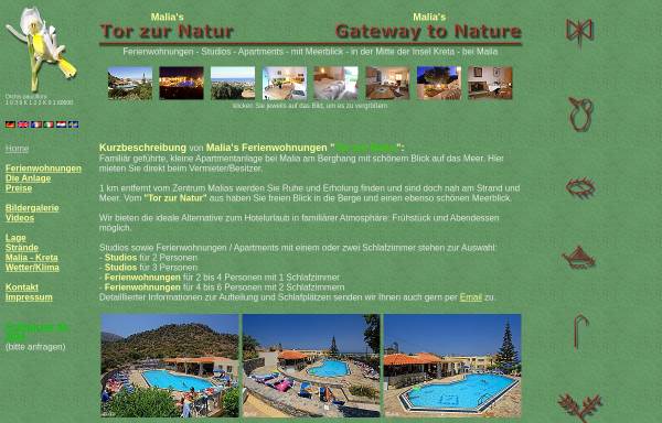 Vorschau von www.gateway-to-nature.com, Malias Tor zur Natur