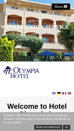 Vorschau der mobilen Webseite hotel-olympia-rethymnon-crete.com, Hotel Olympia
