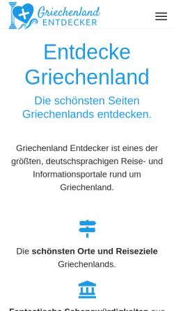Vorschau der mobilen Webseite www.griechenland-entdecker.de, Griechenland-Entdecker.de - Christos Farakos