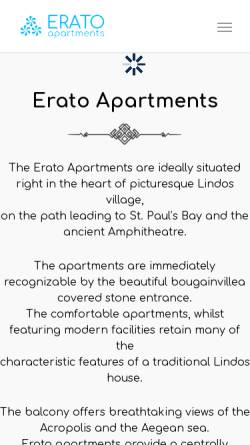 Vorschau der mobilen Webseite www.eratolindos.gr, Erato Apartments, Lindos
