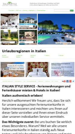 Vorschau der mobilen Webseite www.italianstyleferienunterkunft.de, Italian Style, Inh. Monika Nemeth Palanca