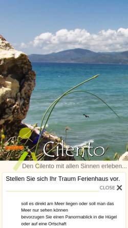Vorschau der mobilen Webseite www.cilento.de, Cilento