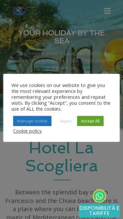 Vorschau der mobilen Webseite www.hotellascogliera.it, Hotel La Scogliera