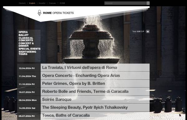 Vorschau von romeoperatickets.com, Rome Opera Tickets
