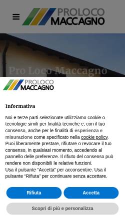 Vorschau der mobilen Webseite www.prolocomaccagno.it, Proloco Maccagno