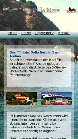 Vorschau der mobilen Webseite hotelgallonero.elbahome.de, Gallo Nero