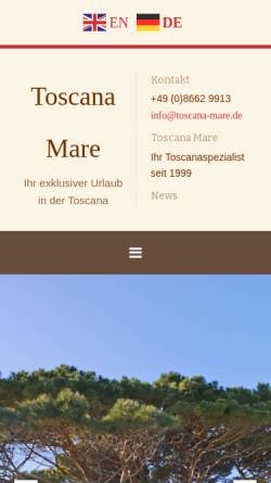 Vorschau der mobilen Webseite www.toscana-mare.de, Toscana Mare