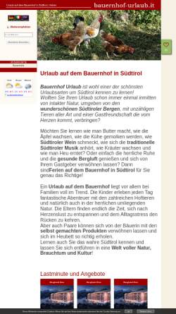 Vorschau der mobilen Webseite www.bauernhof-urlaub.it, Urlaub auf dem Bauernhof