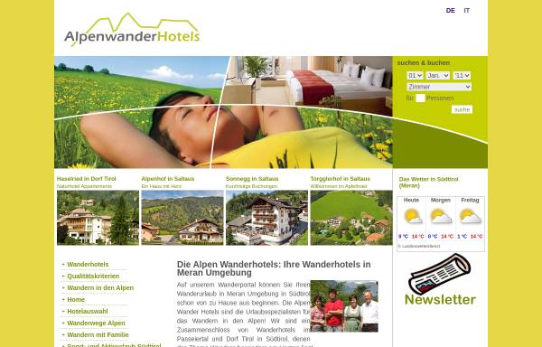 Vorschau von www.alpenwanderhotels.com, AlpenWanderHotels