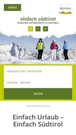 Vorschau der mobilen Webseite www.einfachsuedtirol.com, Einfach Südtirol