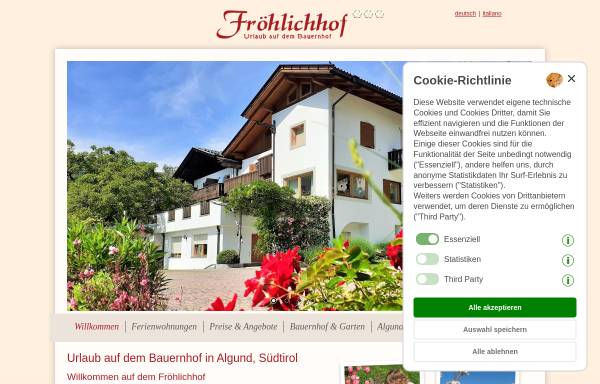 Vorschau von www.froehlichhof.com, Fröhlichhof