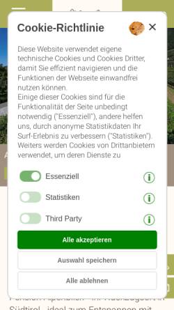 Vorschau der mobilen Webseite www.pensionalpenblick.it, Pension Alpenblick