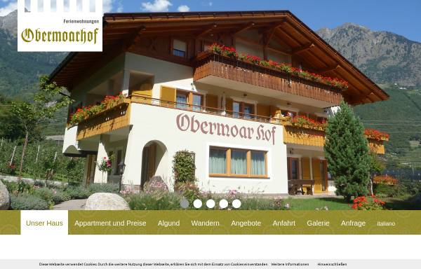 Vorschau von www.obermoarhof.it, Pension Obermoarhof