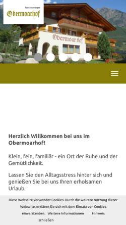 Vorschau der mobilen Webseite www.obermoarhof.it, Pension Obermoarhof