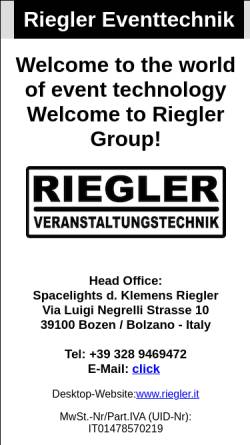 Vorschau der mobilen Webseite www.riegler.it, Riegler