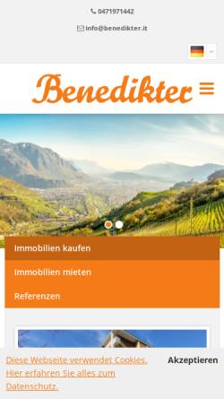 Vorschau der mobilen Webseite www.benedikter.it, Realitätenbüro Benedikter