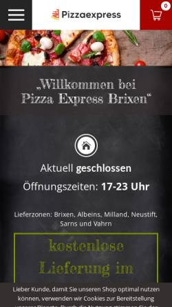 Vorschau der mobilen Webseite www.pizzaexpress.bz.it, Pizza Express