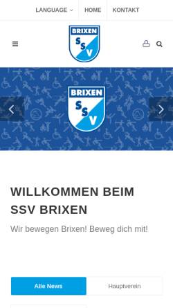 Vorschau der mobilen Webseite www.ssv-brixen.info, SSV Brixen