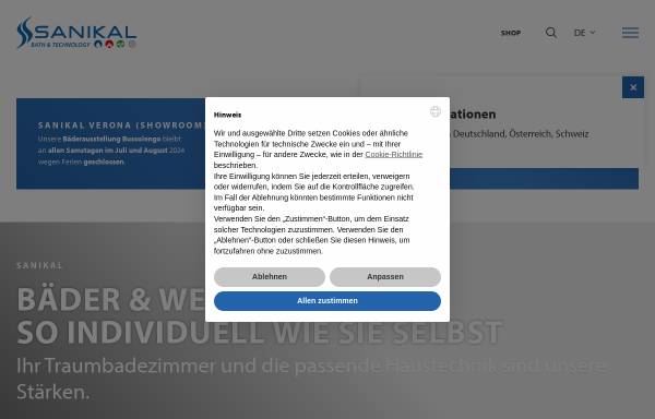 Vorschau von www.sanikal.com, Sanikal Brixen