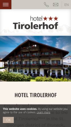 Vorschau der mobilen Webseite www.hoteltirolerhof.com, Hotel Tirolerhof