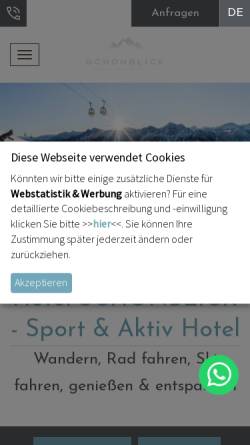 Vorschau der mobilen Webseite www.schoenblick.it, Parkhotel Schönblick
