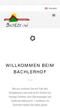 Vorschau der mobilen Webseite www.bachlerhof.it, Bachlerhof