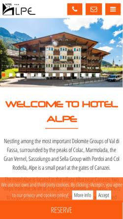 Vorschau der mobilen Webseite www.hotelalpe.com, Hotel Alpe