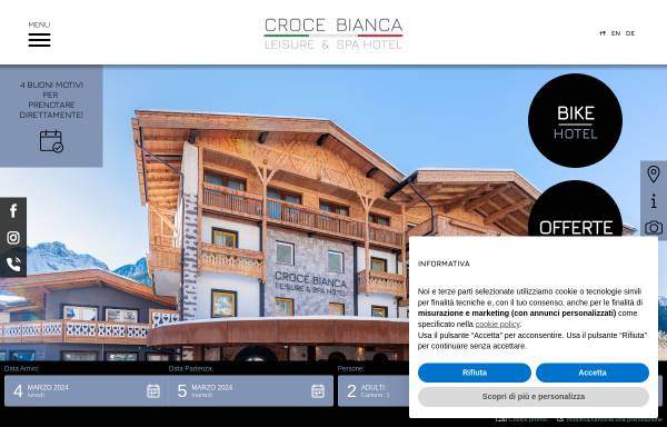 Vorschau von www.hotelcrocebianca.com, Hotel Croce Bianca