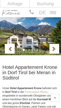 Vorschau der mobilen Webseite www.hotelkrone.com, Hotel Krone