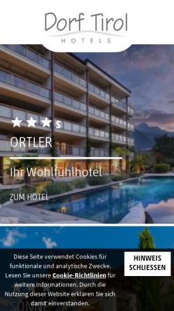Vorschau der mobilen Webseite www.dorftirol-hotels.com, Dorf Tirol Hotels, Familie Götsch
