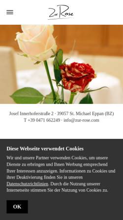 Vorschau der mobilen Webseite www.zur-rose.com, Restaurant zur Rose