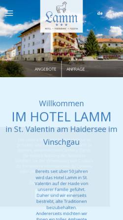 Vorschau der mobilen Webseite www.hotel-lamm.it, Hotel Lamm