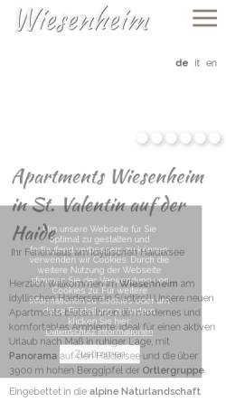 Vorschau der mobilen Webseite www.wiesenheim.info, Haus Wiesenheim