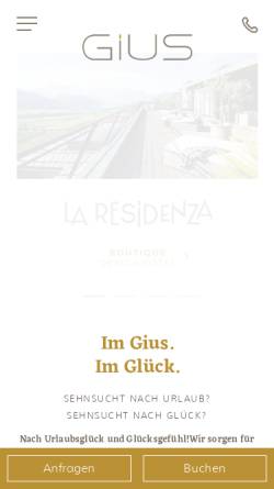 Vorschau der mobilen Webseite www.designhotel-kaltern.com, Gius La Residenza