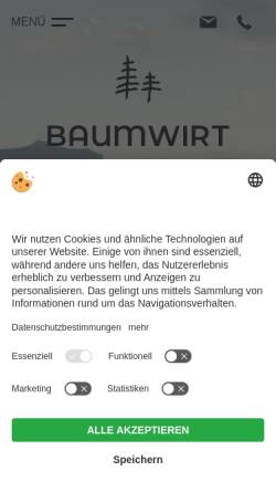 Vorschau der mobilen Webseite www.baumwirt.com, Hotel Restaurant Baumwirt