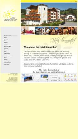 Vorschau der mobilen Webseite www.hotelsonnenhof.it, Hotel Sonnenhof - Garni Jasmin