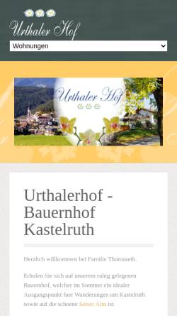 Vorschau der mobilen Webseite www.urthalerhof.com, Urthalerhof