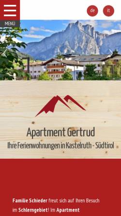 Vorschau der mobilen Webseite www.apartment-gertrud.com, Apartment Gertrud