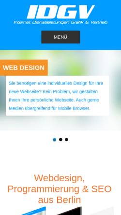 Vorschau der mobilen Webseite www.idgv.info, IDGV GmbH